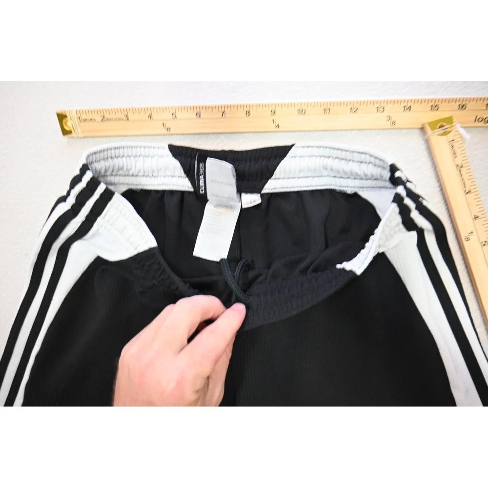 Adidas Soccer Shorts Mens Large Black White Climalite Athletic Training